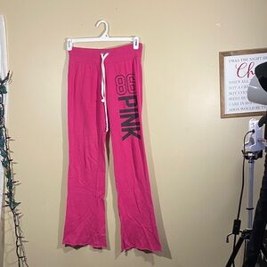 Victoria's Secret Pink Wide leg flare  Lounge Pants XS drawstring Logo